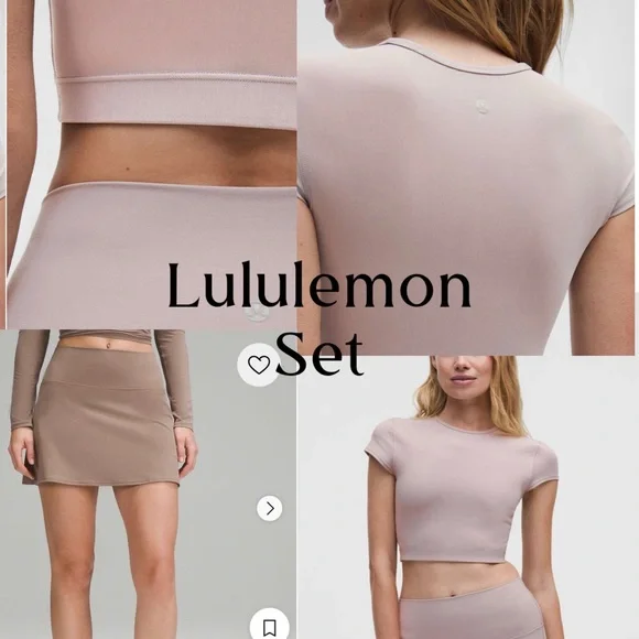 Lululemon SET Align Skort & Nulu Mesh-Back Baby Tee, Sz 2 SET - Picture 1 of 14